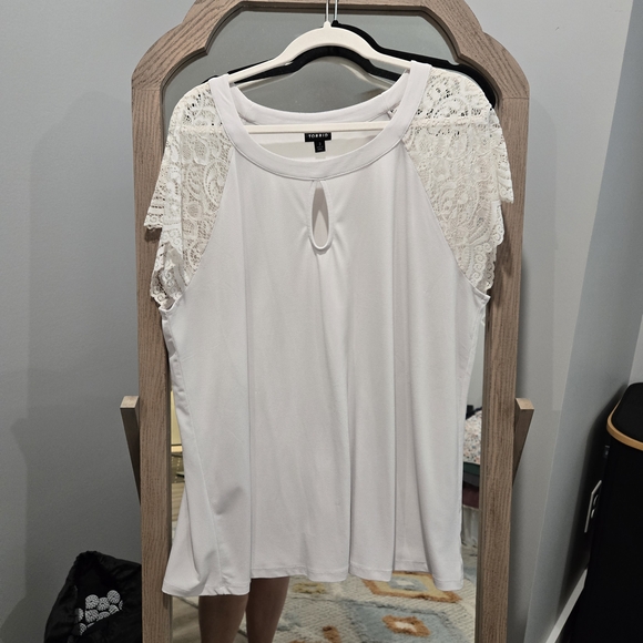 Karen Kane Tops - 🌟 56. Torrid White Lace Sleeve Top